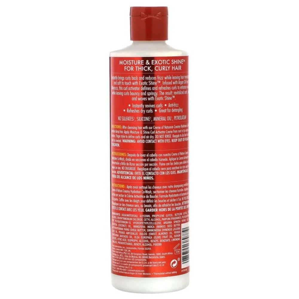 Crema idratante e lucidante per ricci - Creme of Nature all'olio di argan 354 ml