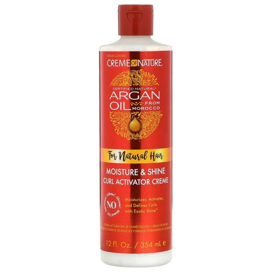 Crema idratante e lucidante per ricci - Creme of Nature all'olio di argan 354 ml